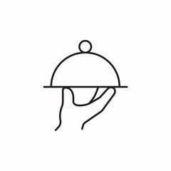 waiter tray icon sign vector