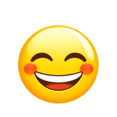 Fototapeta premium emoji smile with blushing cheeks in isolated white