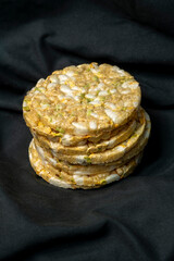 Detalle de tortitas de arroz inflado