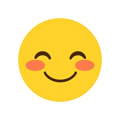 Fototapeta premium emoji smile with blushing cheeks in isolated white