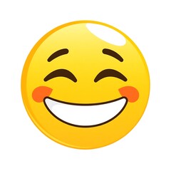 Fototapeta premium emoji smile with blushing cheeks in isolated white