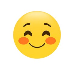 Fototapeta premium emoji smile with blushing cheeks in isolated white