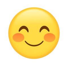 Fototapeta premium smile emoticon with blushing cheeks in isolated white, generative ai