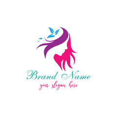 beauty salon and makeup natural beauty spa barber logo design vector