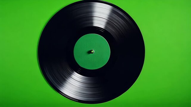The motion of a vinyl record creates a sense of music in motion. Green screen chromakey
