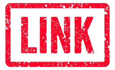 Link Stamp Transparent Seal, Red Grunge Link Word Rubber Stamp Seal
