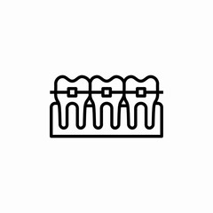 teeth braces icon sign vector