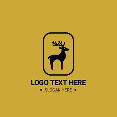 Sleek deer silhouette for logo vector template