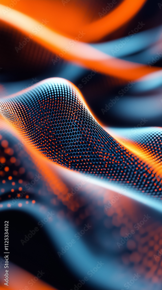 Poster dynamic patterns and colors illustrate ai parametric love curves, creating a mesmerizing abstract de