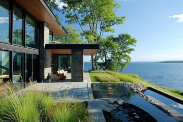 Tranquil Waterfront Retreat: Jacuzzi, Greenery, and Spectacular Views