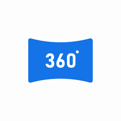 360 panoramic view icon sign vector