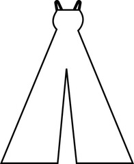 Clothes icon for girls isolated on transparent background elegant cocktail dresses. Silhouette apparel. Frog vector line  Beautiful fashion design symbol. Wedding party wears.