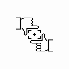 hand gesture photo frame icon sign vector