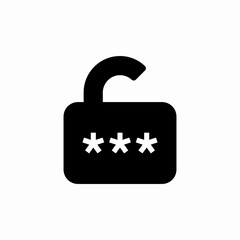 unlock passwrod icon sign vector