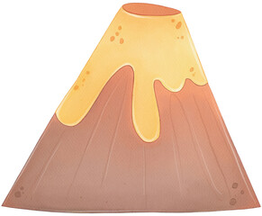 Illustration of an erupting volcano