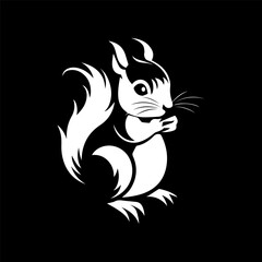 Fototapeta premium animal, silhouette, squirrel, black, cartoon, logo, chipmunk, flat, cute, isolated, icon, symbol, wild, tail, outline, forest, pet, rodent, sign, fur, illustration, wildlife, vector, nut, ferret, sket