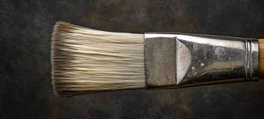 Close-up of a Worn Paintbrush