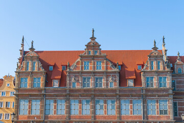 The Green Gate in Gdansk, Poland. the Royal Route. tourist attractions.