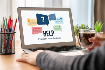 Help screen on the website provide answer to FAQ frequently asked question snugly with knowledge...
