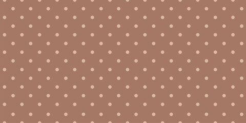 Polka dot seamless pattern, mocha mousse color circle repeat, geometric spot print. Abstract simple point background. Trendy colour 2025 year bg. Vector illustration