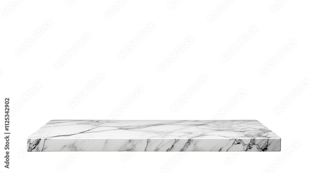 Wall mural a marble shelf table top with copy space for product display isolated on a transparent background
