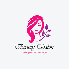 beauty salon and makeup natural beauty spa barber logo design vector