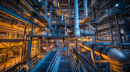 Fototapeta premium Leveraging big data to improve process automation and decision-making in industrial manufacturing.
