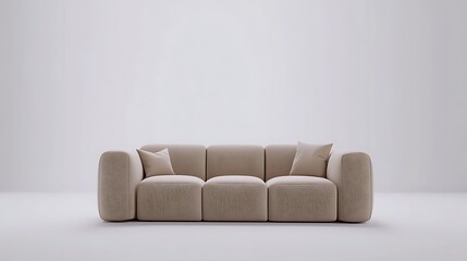 A white couch with pillows on it
