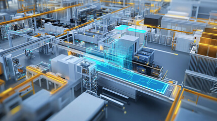 Fototapeta premium Leveraging IIoT technologies for advanced process control and optimization in automated manufacturing environments