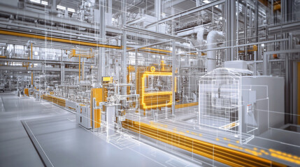 Fototapeta premium Leveraging IoT and AI technologies for real-time monitoring and optimization of smart factory processes and machinery