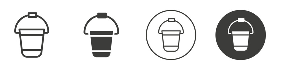 Bucket icon Simple outline vector logo