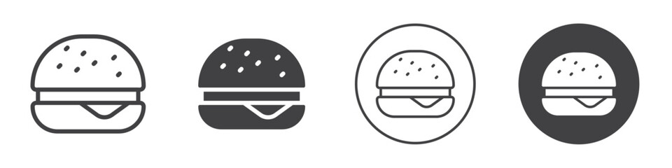 Burger icon Simple outline vector logo