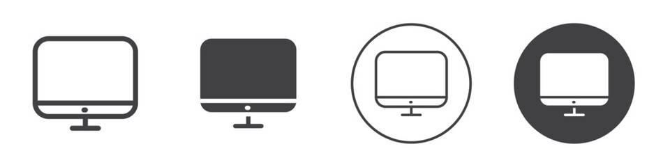 Computer icon Simple outline vector logo