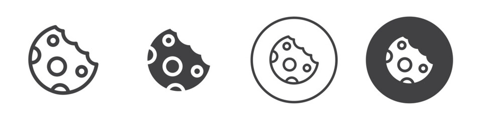 Cookie icon Simple outline vector logo