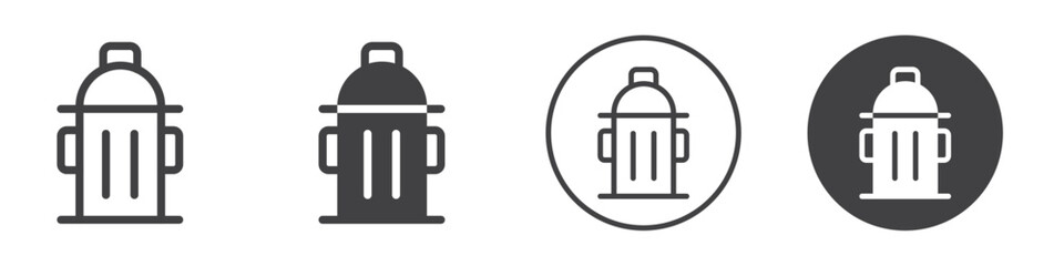 Fire hydrant icon Simple outline vector logo