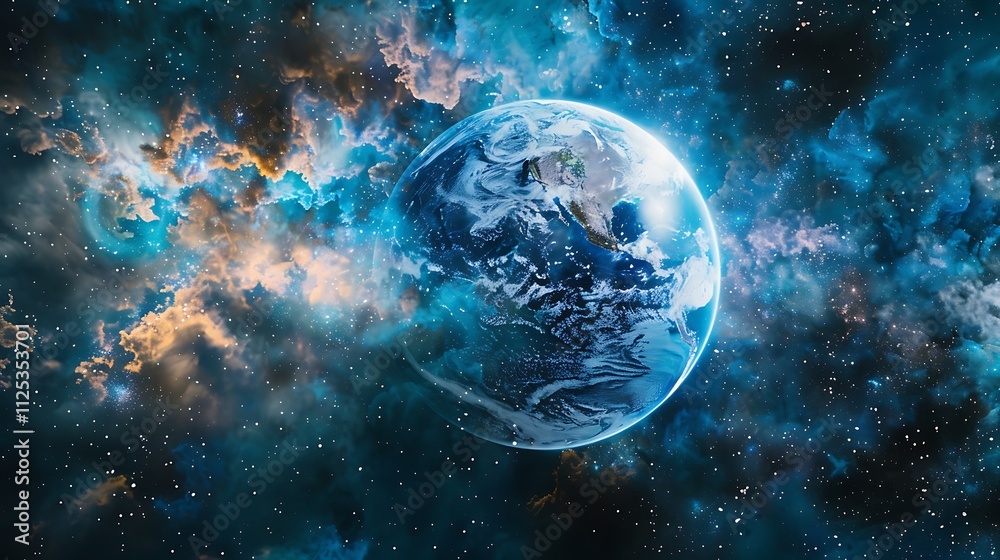 Wall mural global network connection and technology concept