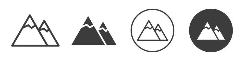 Mountains icon Simple outline vector logo