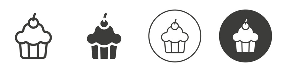 Muffin icon Simple outline vector logo