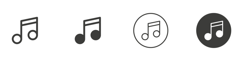 Music icon Simple outline vector logo