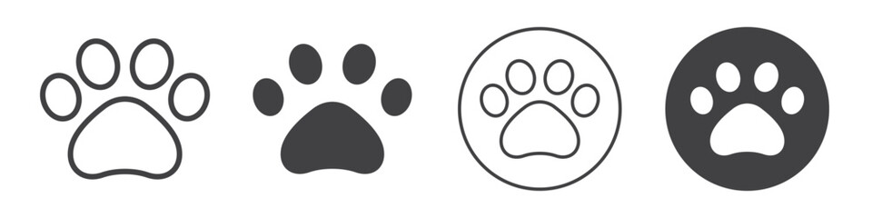 Paw icon Simple outline vector logo