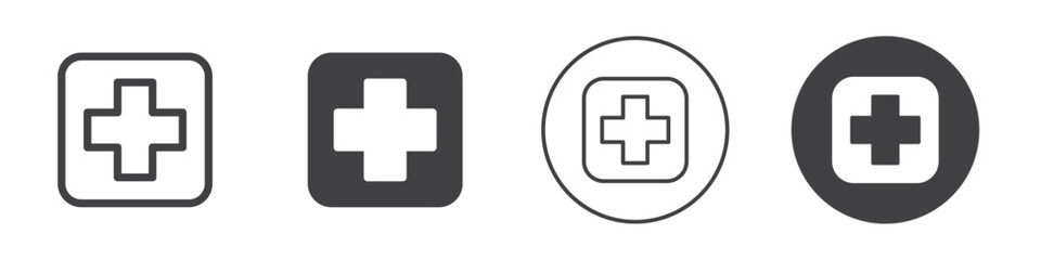 Plus icon Simple outline vector logo