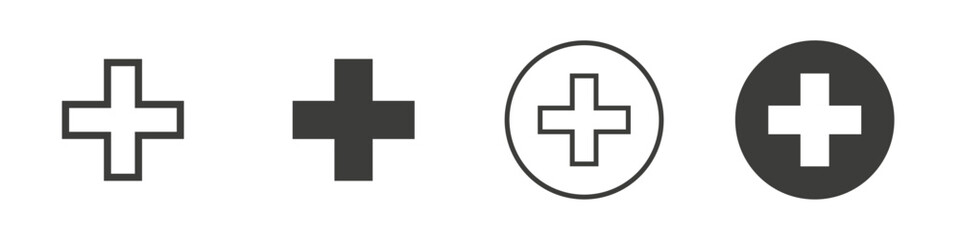 Plus icon Simple outline vector logo