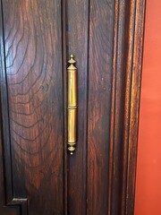 Polished brass hinge