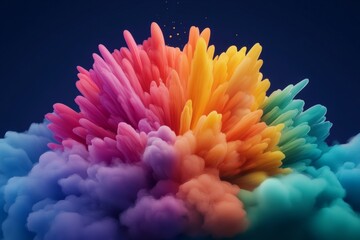 Vibrant Rainbow Color Splash Painting