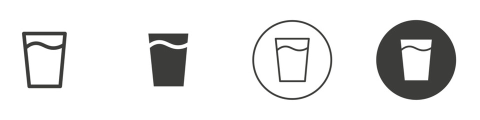 Water glasses icon Simple outline vector logo