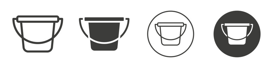 Water bucket icon Simple outline vector logo