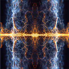 Vibrant Abstract Energy Patterns with Lightning Arcs and Glowing Subatomic Designs