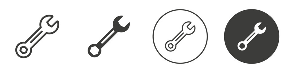 Wrench icon Simple outline vector logo