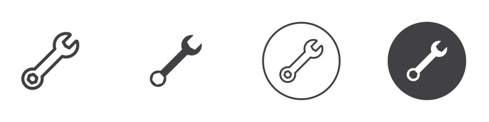 Wrench icon Simple outline vector logo