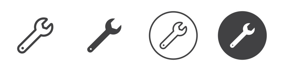 Wrench icon Simple outline vector logo